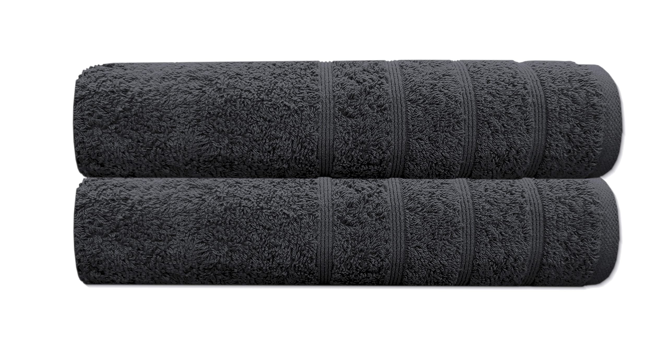 A & B TRADERS Bath Towels Set Premium Quality Ring Spun Soft Cotton Hotel Quality 70 x 130cm Quick Dry Highly Absorbent Large Bathroom Towels (Charcoal Grey, 2)