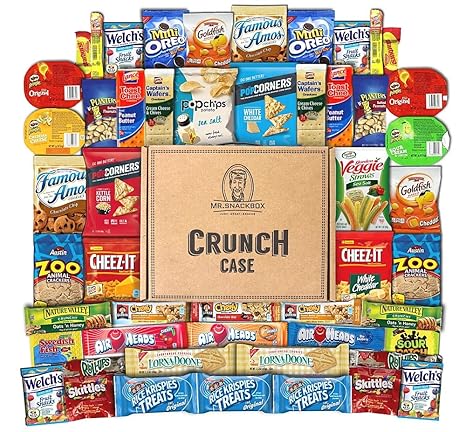 Amazon Com Mega Snacks 50 Count Variety Care Package Gift Box College Students Military Work Or Home Over 3 Pounds Of Snacks Grocery Gourmet Food