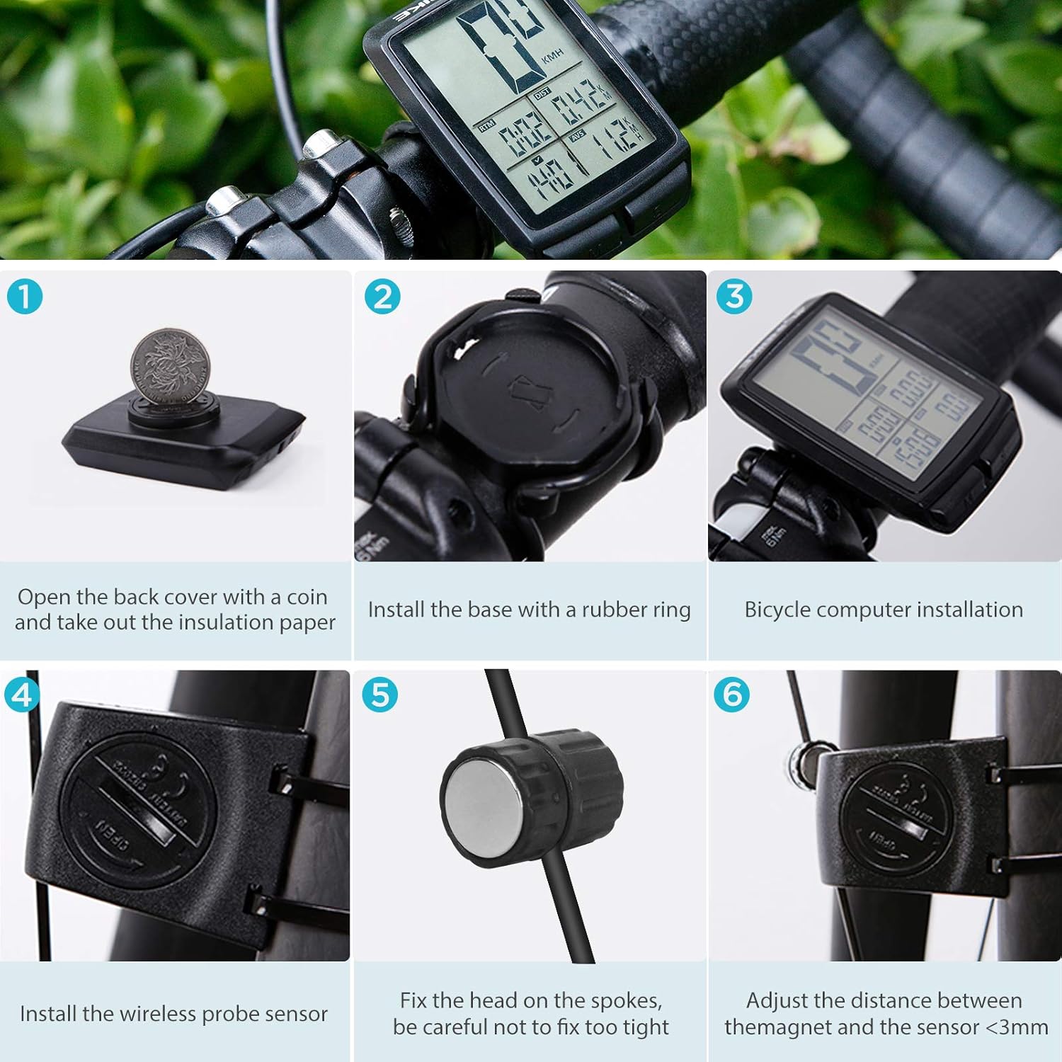 ANVAVA Bike Computer, Bicycle Speedometer, Wireless Cycling Odometer, Multifunctional & Waterproof, Smart Backlight, HD Digital LCD Big Display, Auto Power Off & Wake-up, Easy to Install : Sports & Outdoors