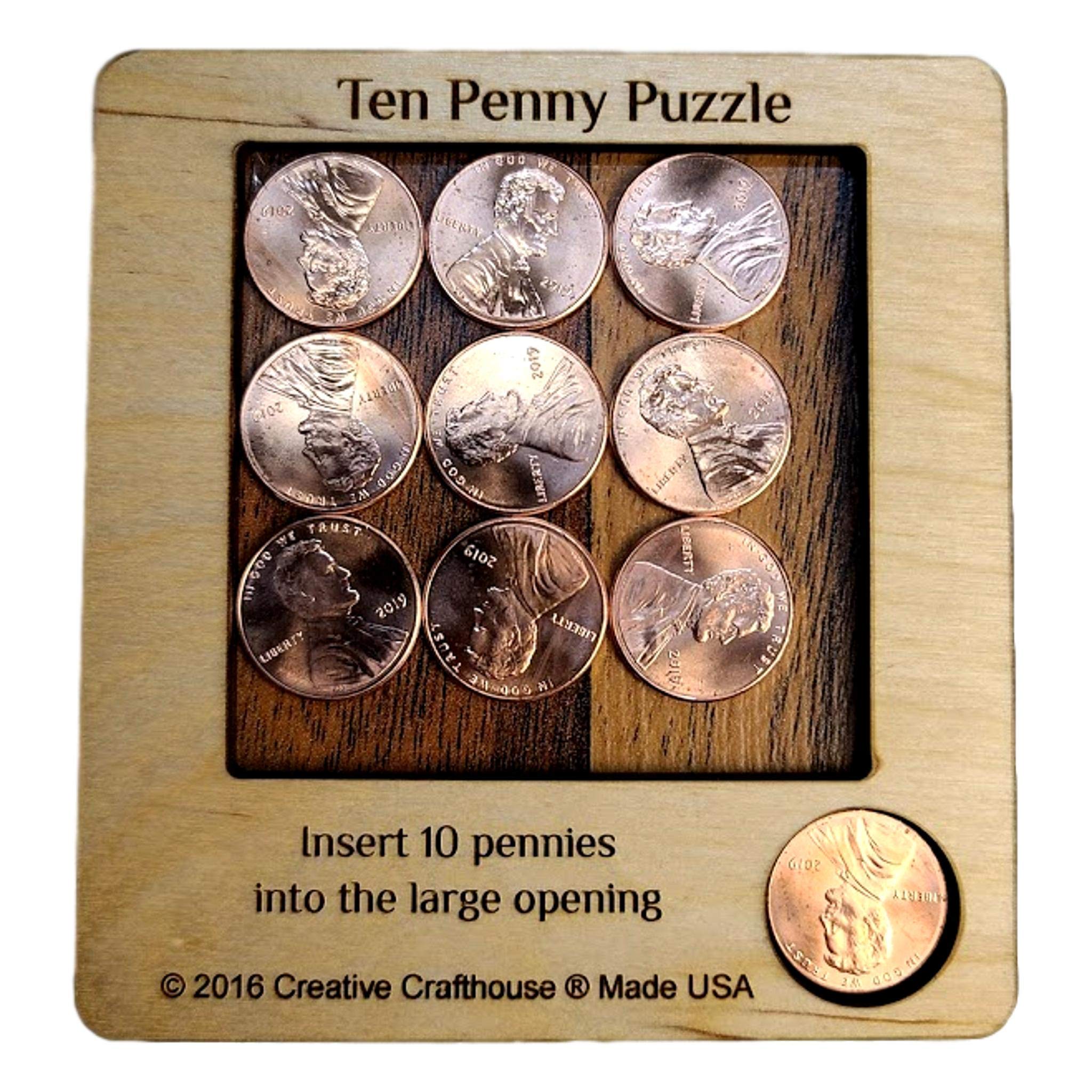 Photo 1 of 10 Penny Puzzle - Coffee Table Puzzle - Executive Toy - Wood Brain Teaser