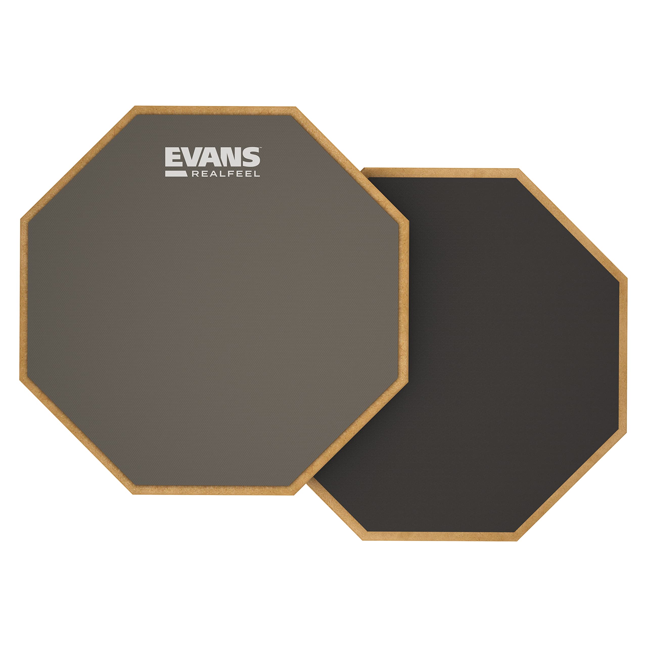 Photo 1 of Evans RealFeel - Drum Practice Pad - Drum Pad - Drummer Practice Pad - Gum Rubber & Neoprene, 2 Sided, 6 Inch,Grey