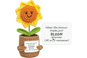 GIFTSFU Crochet Sunflower Christmas Birthday Gifts for Women Men, Emotional Support Gift for Best Friend Sister and Coworker, Cool Stocking Stuffers for Teens Girls Boys, Encouragement Gifts for Women
