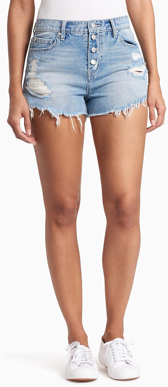 daisy denim shorts