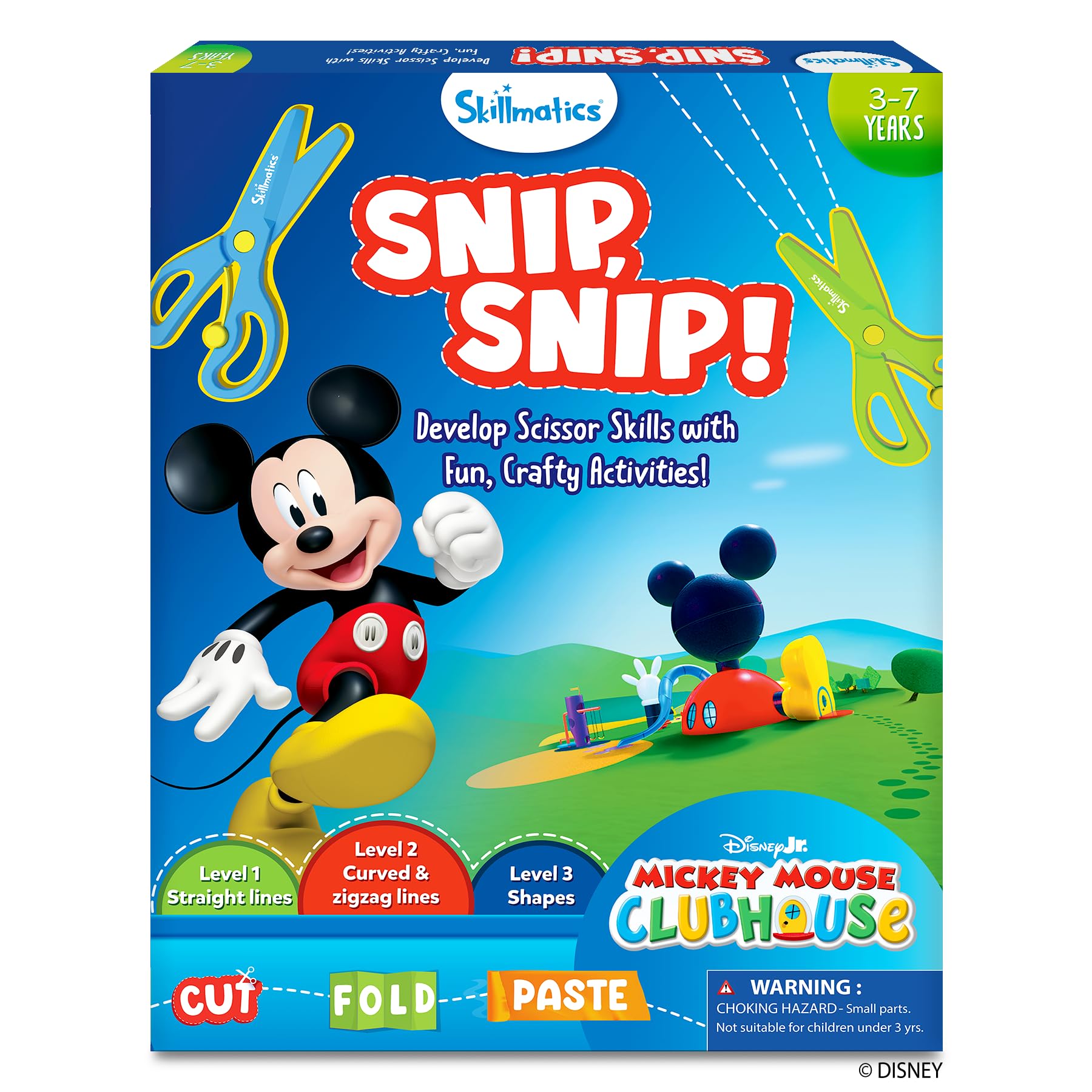 Skillmatics Scissor Skills Activity Book - Snip Snip Mickey Mouse Clubhouse, Preschool Cutting & Creative Activities, Felt Craft Kit, Fine Motor Skills Toys, Gifts for Boys & Girls Ages 3, 4, 5, 6, 7