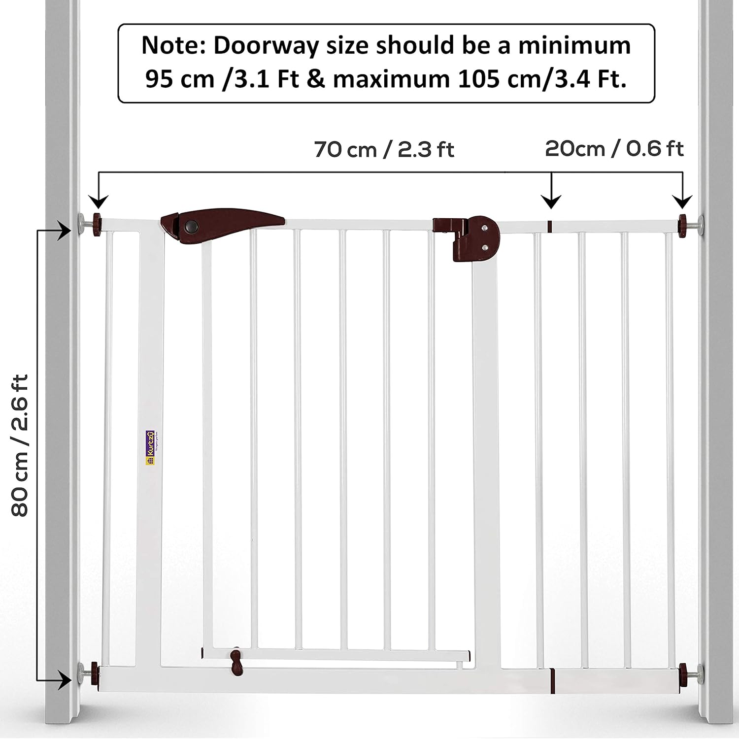 6ft baby gate with door