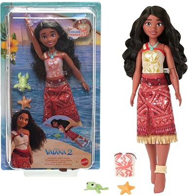 Disney Vaiana 2 Muñeca Tautai Nadadora y accesorios