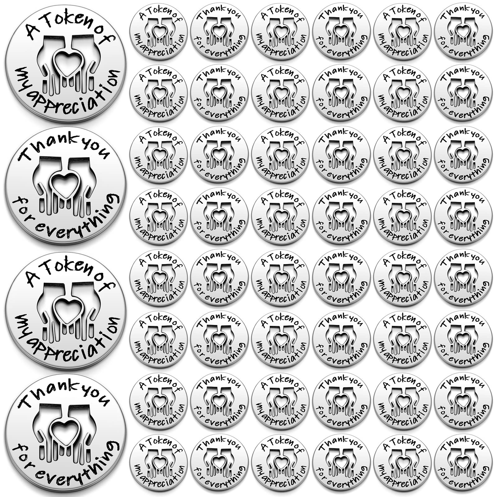 Photo 1 of 48 Pcs Token of Appreciation Coins 0.79 Inches Diameter Kindness Coins Incentives Metal Thank You Tokens for Student Awards School Supplies Kids Behavior(Elegant)