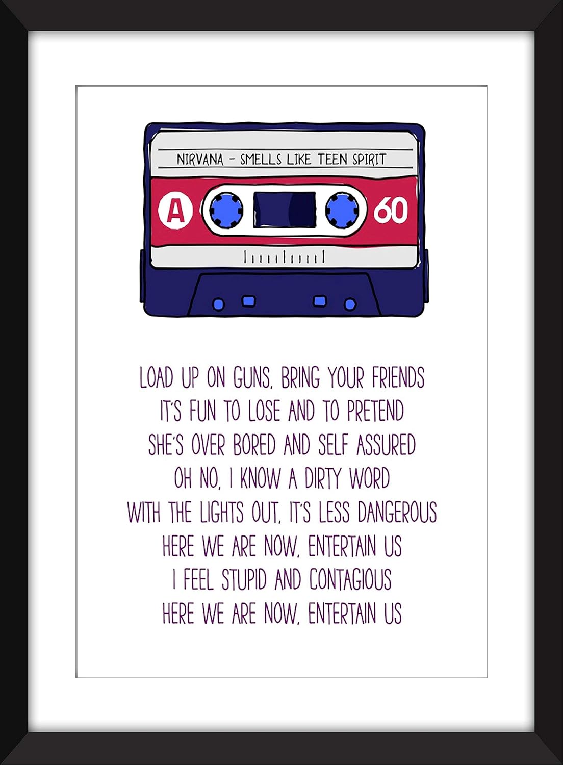 Unframed Print Nirvana Smells Like Teen Spirit Lyrics Home Kitchen Home Garden Store Umoonproductions Com