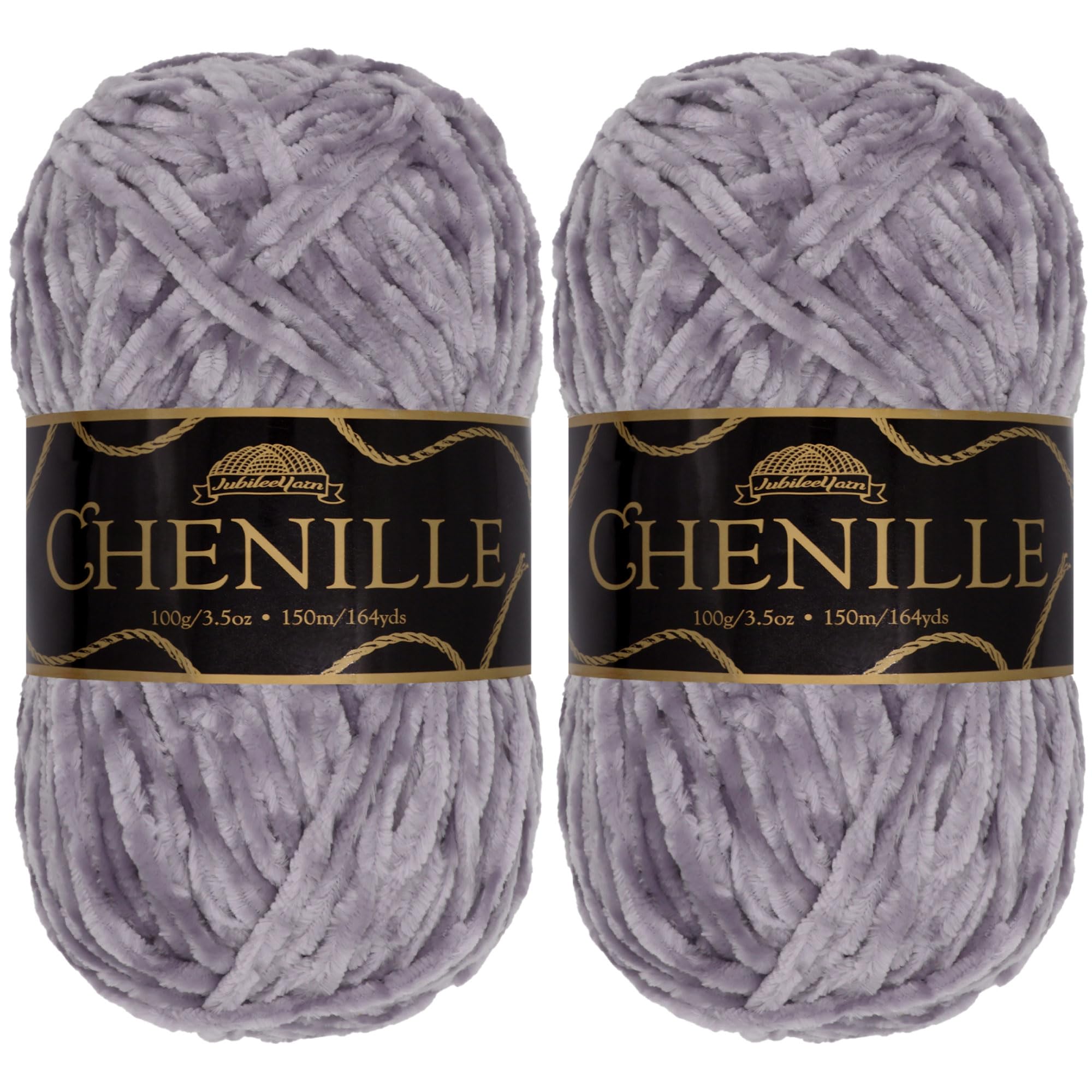 JubileeYarn Chenille Yarn - Worsted Weight - 100g/skein (2 Skeins, 104 Periwinkle)