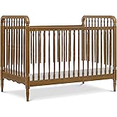 Namesake Liberty 3-in-1 Convertible Spindle Crib, Natural Walnut | GREENGUARD Gold &amp; FSC Certified, Converts to Toddler Bed &amp; Daybed, 4 Adjustable Heights, Toddler Conversion Kit Included