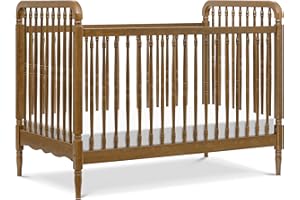 Namesake Liberty 3-in-1 Convertible Spindle Crib with Toddler Bed Conversion Kit in Natural Walnut, Greenguard Gold and FSC® Certified