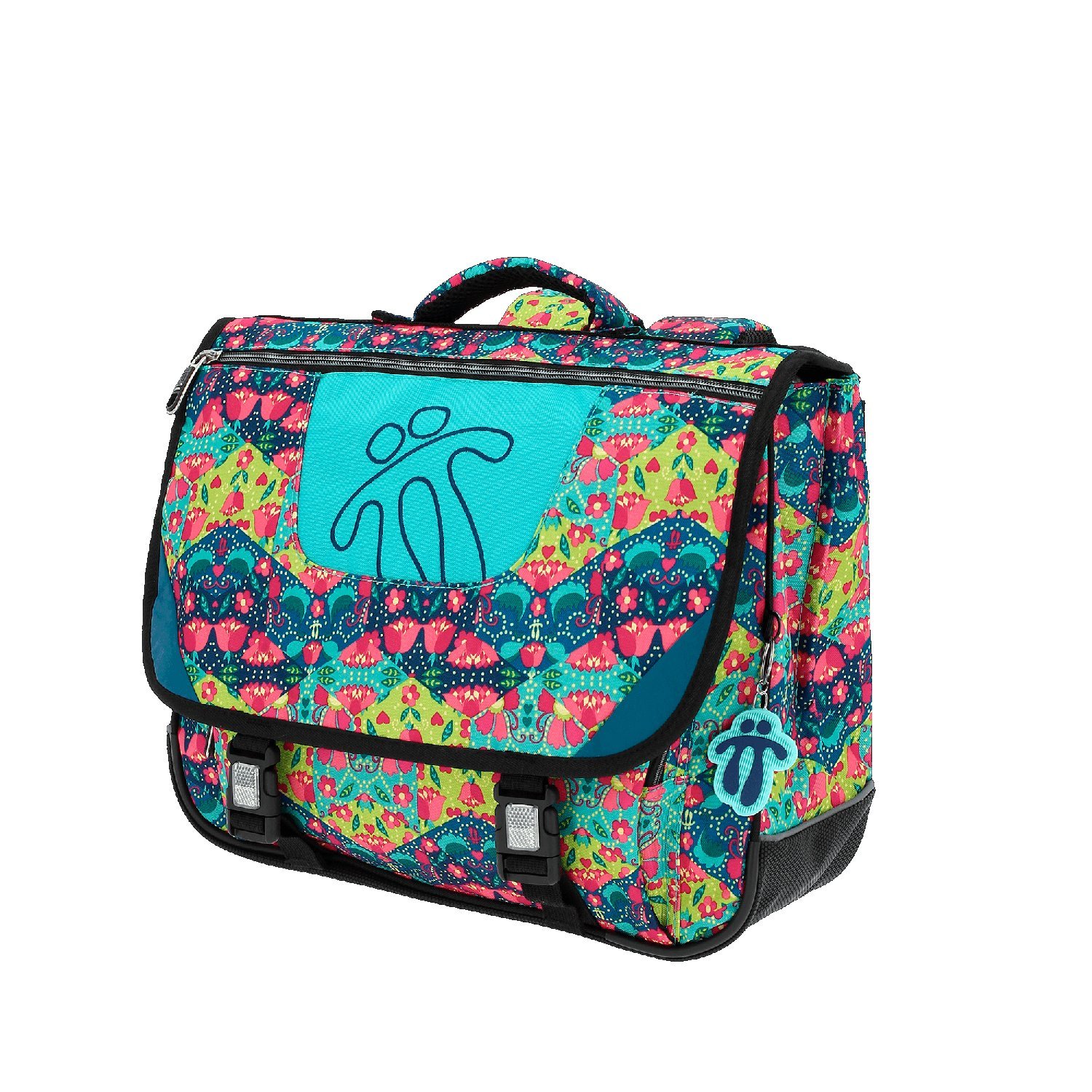 TOTTO - School Backpack, Scissor Model, School Bag, Capacity 15 liters, 3 Compartments, Ergonomic Back with Airflow, S-Straps for Comfort, Multicolor Flowers Print, multicoloured, One Size, Sport