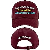 Custom Hat with Embroidery - Personalized Caps & Beanies for Adults & Kids - Add Text or Logo - Front & Back Custom Stitching