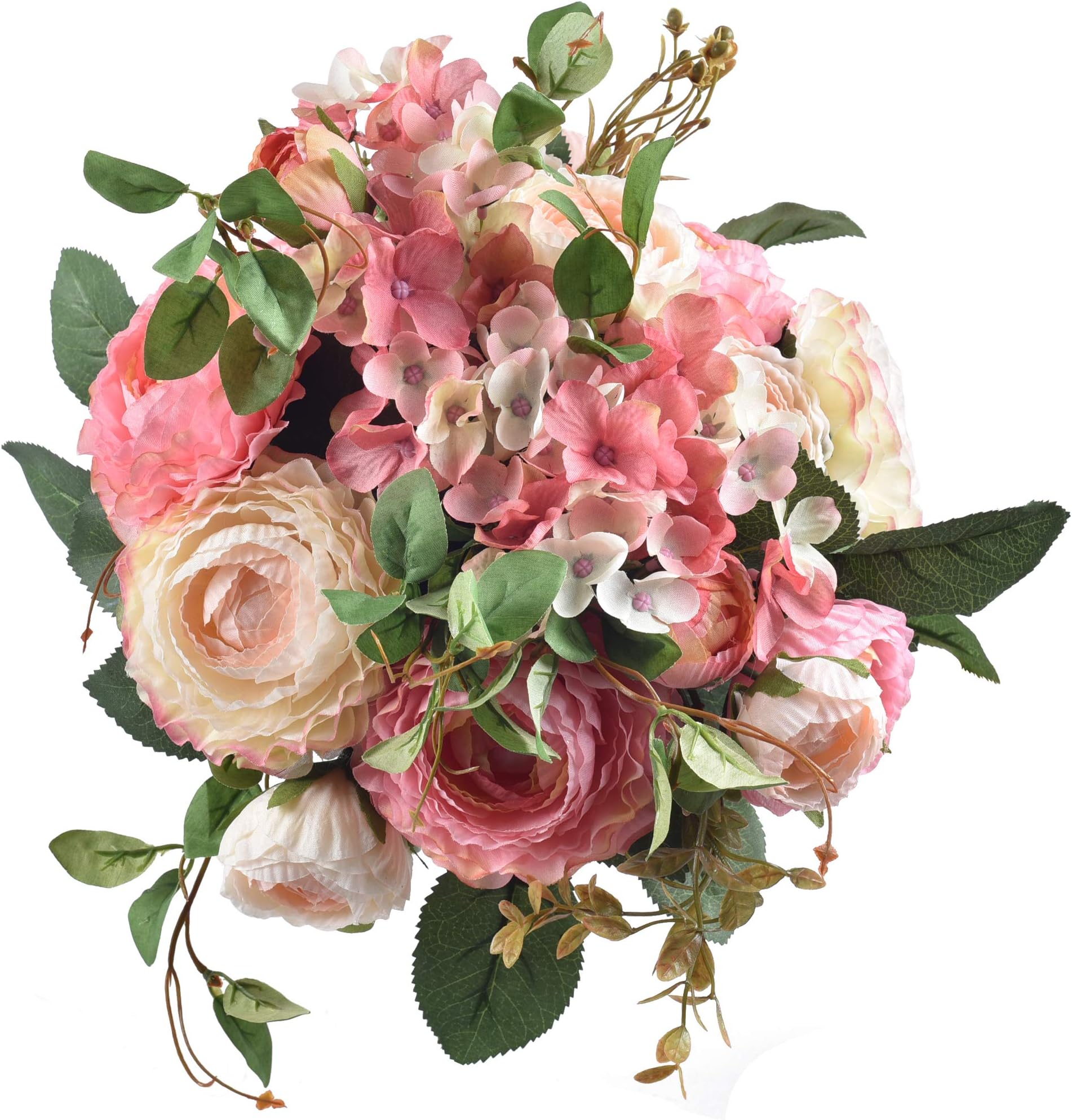 Ivalue 2PCS Artificial Rose Flower Arrangements Wedding Bouquets Silk Fake Flowers Plants for Home Decoration (B-Champage Pink, 2)