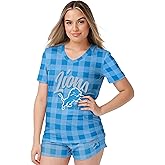 FOCO Pick Your NFL Team Women's Checkered Pajama Shorts Set