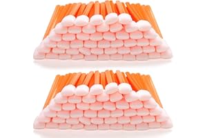AAwipes Foam Swab Sticks (100 pcs Large Rectangular Foam Tips, 5.25", Orange) Cleanroom Cleaning Swab Sponge Stick for Inkjet