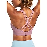 Heathyoga High Impact Sports Bras for Women High Support Strappy Sports Bra with Padding Workout Bras for Women Large Bust