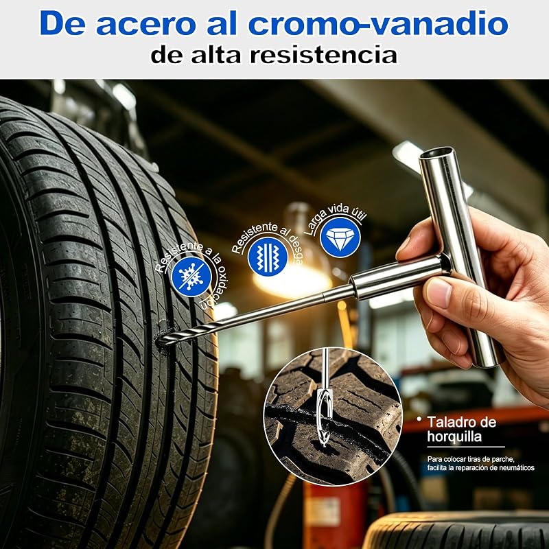 Kit de Reparación de Neumáticos de 68 Piezas, Universal