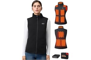 Topdot Fleece Women's Heated Vest with Battery Pack 16000mAh 7.4V, Heated Vest for Women with10-Heated Zones for Outdoor Work