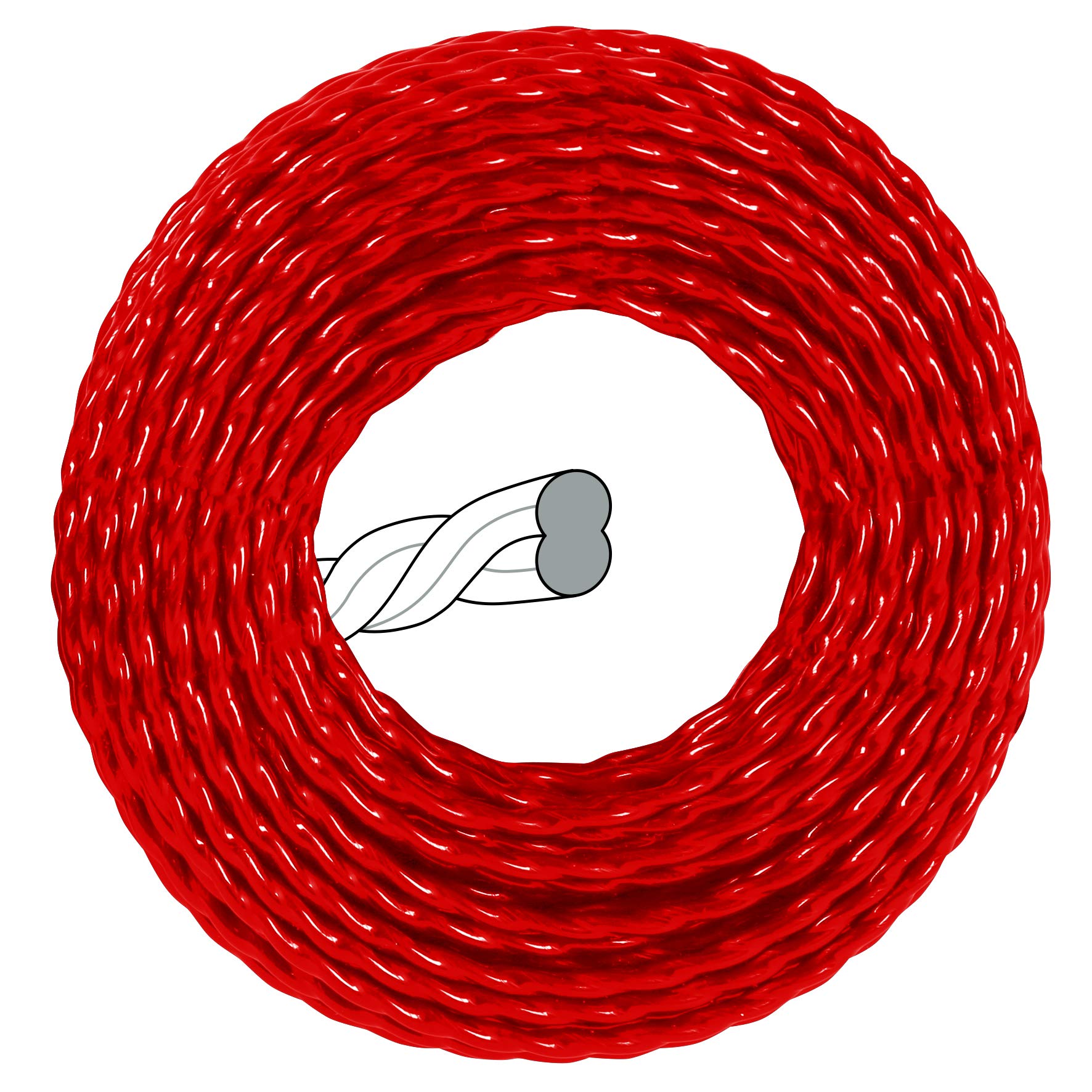 Original Einhell scythes Accessories Low Noise line 3.0 (Replacement Thread, 3 mm Diameter, 15 m Length, Twisted Shape, red)
