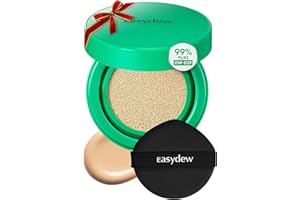 Easydew Mela B Toning Ampoule Cushion - 2-in-1 Korean Skin Care & Face Beauty Makeup - Age-Defying Full Coverage Cushion Foundation with Niacinamide & Hyaluron-Vital C 0.45 oz (#21 Beige)
