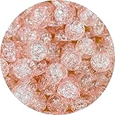 100pcs Crackle Glass Beads 10mm Round Crystal Glass Spacer Crafts Beads for Jewelry Making Necklace Bracelet Earrings DIY Crafts(Lotus Root Pink)