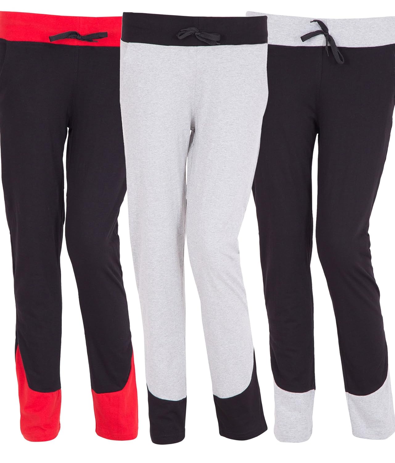 american-elm women's black, black, grey color track pants pack of 3