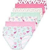 Lucky & Me Gracie Girls Briefs, 100% Organic Cotton Underwear, 7 Pack