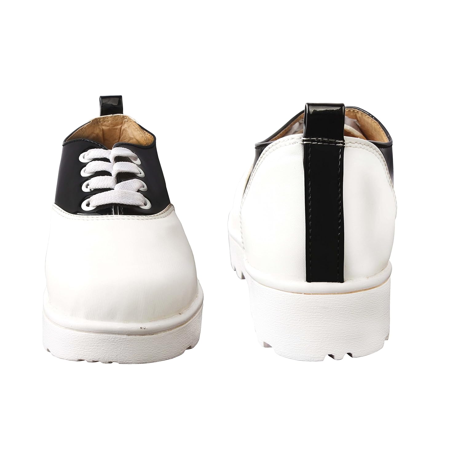 jking footwear women&rsquo;s platform shoes (white&black-colour)