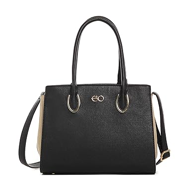 E2O Fashion Mettalic Buckle Black Satchel