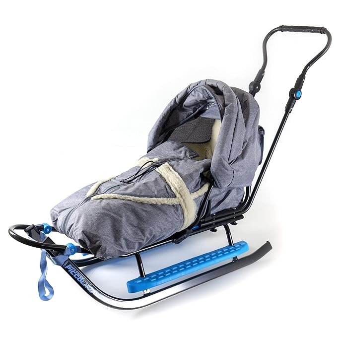 Piccolino Babyschlitten Kinderschlitten Schlitten Black Edition Grau
