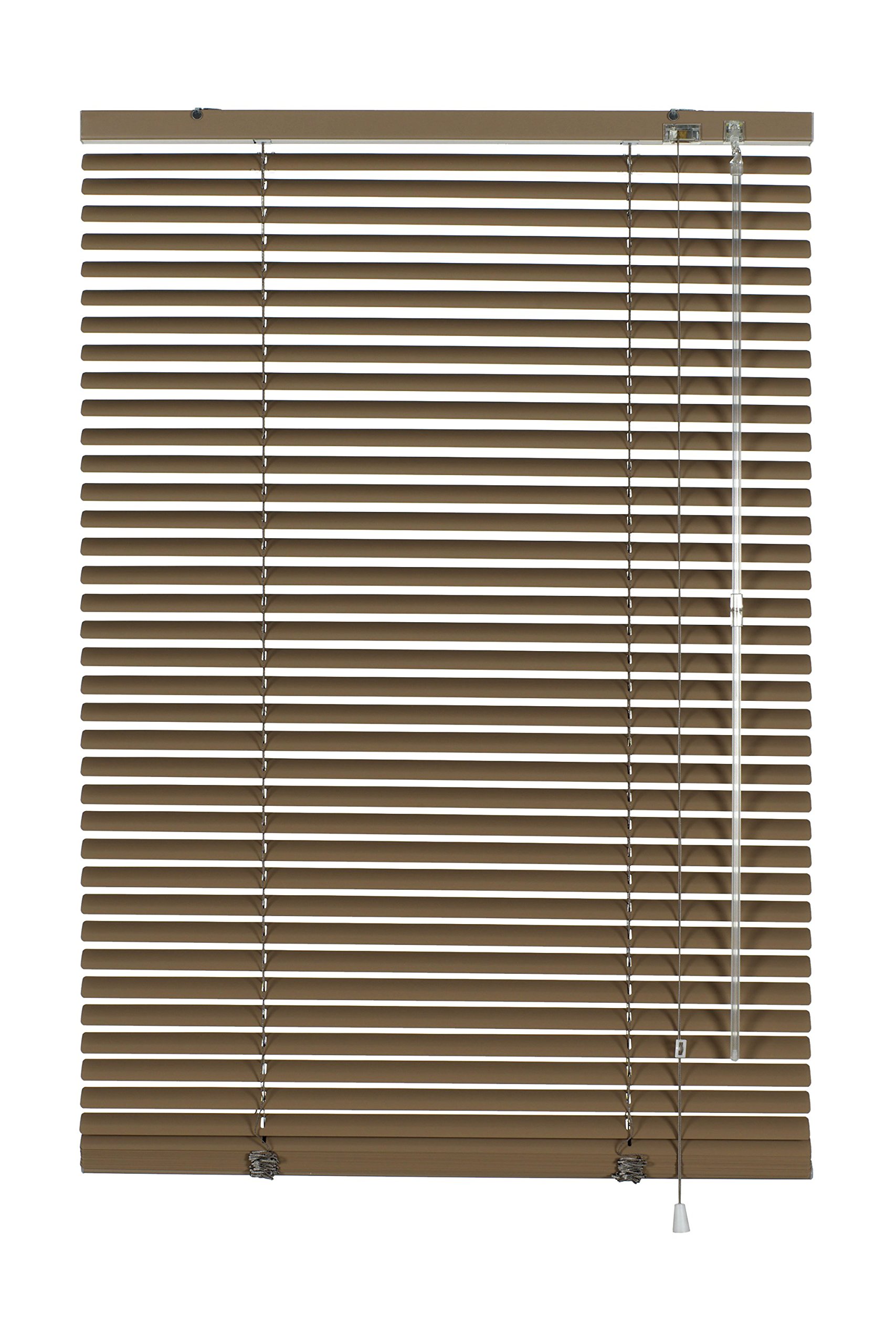 Gardinia Aluminium Venetian Blinds, Visibility, Light and Glare Protection, Wall and Ceiling Mounting, Mounting Kit Included, Aluminium Venetian Blinds, Mocca, 100 x 175 cm (WxH)