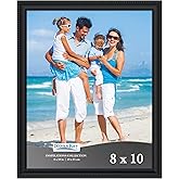 Icona Bay 8x10 Black Picture Frame Beautifully Detailed Molding, Contemporary Picture Frame Set, Wall Mount or Table Top, Ins