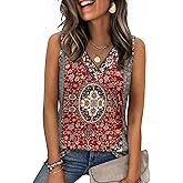 Zeagoo Tank Top for Women V Neck Loose Fit Sleeveless Summer Tops Business Casual Outfits Dressy Blouses Shirts