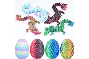 LOCYFENS 3D Printed Dragon Egg 4 Pack, 3D Printed Animals Fidget Toys Kid, Small 3D Printer Dinosaur Dino Eggs Toy Easter Gifts for Kids Boy Girls