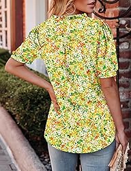 KISSMODA Women's Tunic Tops Casual V Neck Short