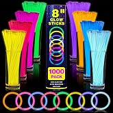 YixangDD 1000 PCS Ultra Bright Glow Sticks, 8 Inch Glow Sticks Bulk Party Pack