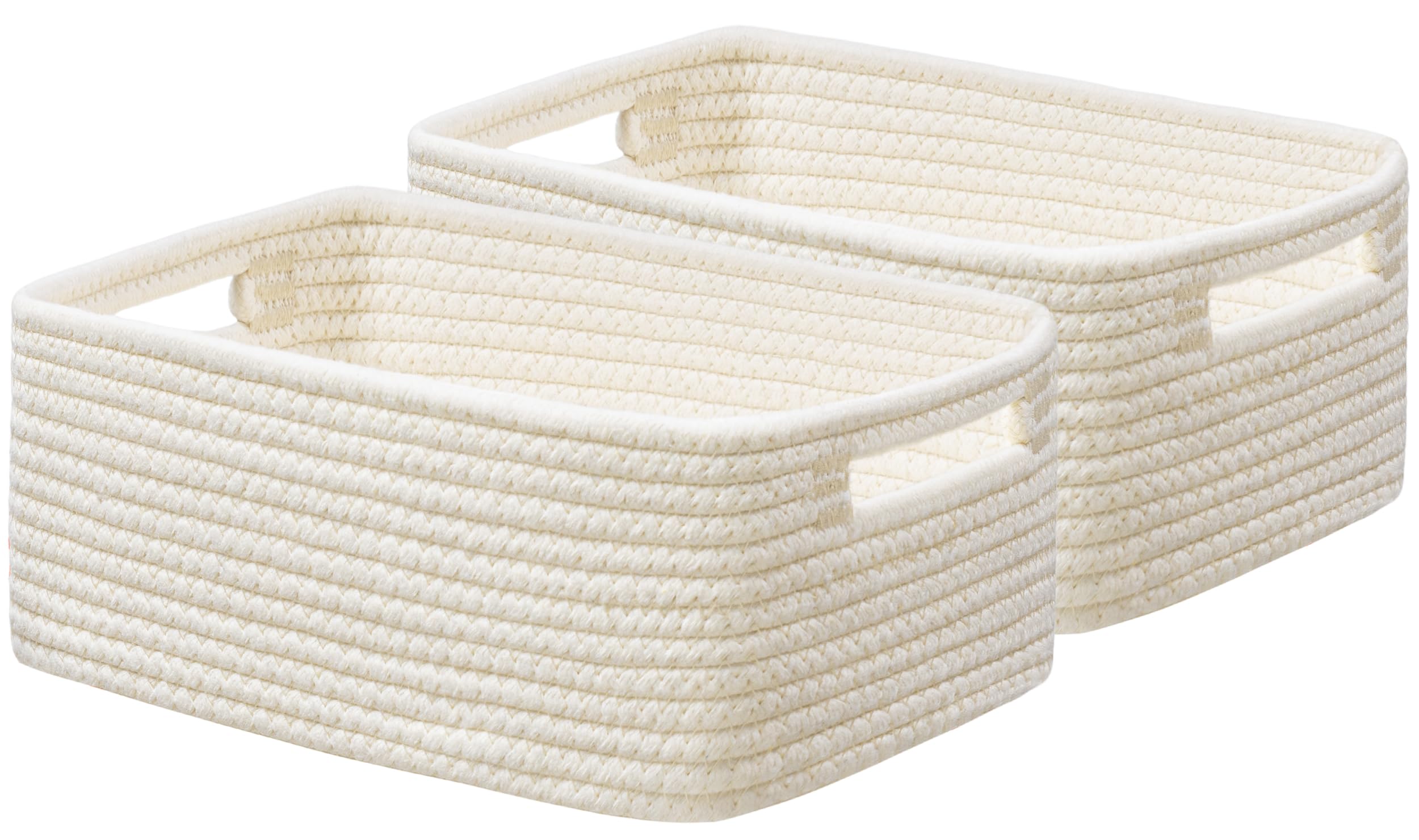 Photo 1 of UBBCARE 2 Pack Small Basket, Woven Storage Basket for Oganizing, Small Gift Basket, Dog Toy Basket, Cute Decorative Cotton Rope Basket Storage Bins, 12''Lx8''Wx4.7''H, Beige