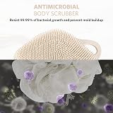 Sndyi Silicone Body Scrubber Leaf Shaped Exfoliating Shower Brush Oatmeal view 3