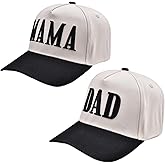 Mom and Dad Hats - 3D Embroidered Adjustable Cotton Baseball Caps Gift for Couples New Parents