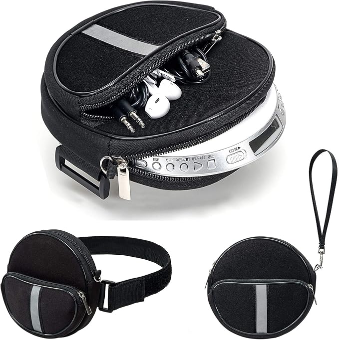 Portable CD Player Holder with CD Case, Water Resistant Fanny Pack with