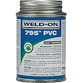 Weld-On 10283 795 Flex PVC Plumbing-Grade Solvent Cement, Clear, 1/4 Pint