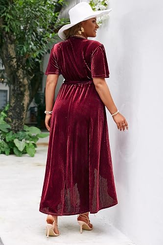 wrap dress semi formal womens elegant v neck wrap skirt dress pleated