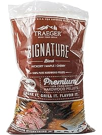 Traeger Grills PEL331 Signature Blend 100% All-Natural Hardwood Pellets - Grill, Smoke, Bake, Roast, Braise, and BBQ (20 lb. Bag)