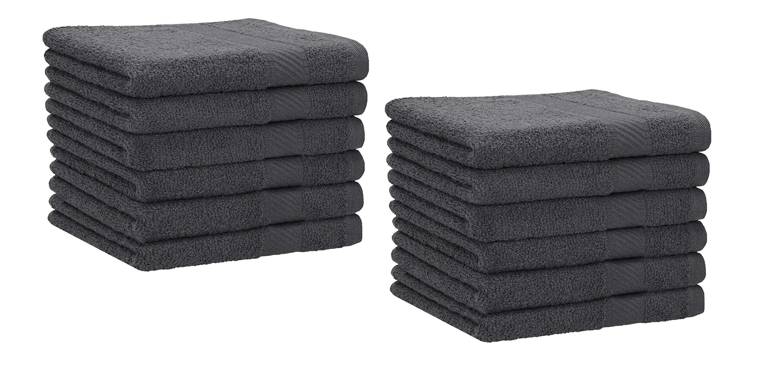 Betz 12 Piece Towel Set 12 Guest Towels anthracite grey PALERMO 30x50 cm 100% Cotton