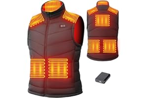 Heated Vest for Men with 18400 7.4V Battery Pack，Electric Warming Vest with Pockets