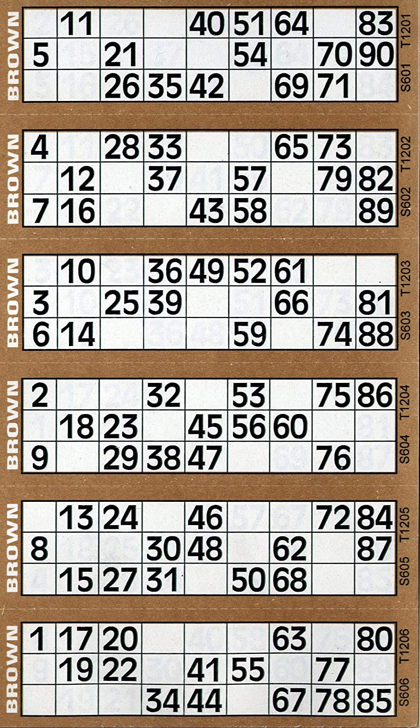Jumbo Bingo Tickets pads 6 to view (Brown)