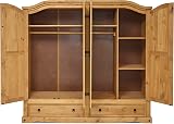 Mercers Furniture Corona 4 Door 2 Drawer Wardrobe Solid Pine 190cm High view 3