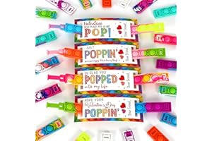 DAZONGE 24 Packs Valentines Day Gifts for Kids, POP It Bracelet Valentines Cards, Classroom Valentines, POP Fidget Toy Valentine’s Day Cards for Kids School Exchange Activity