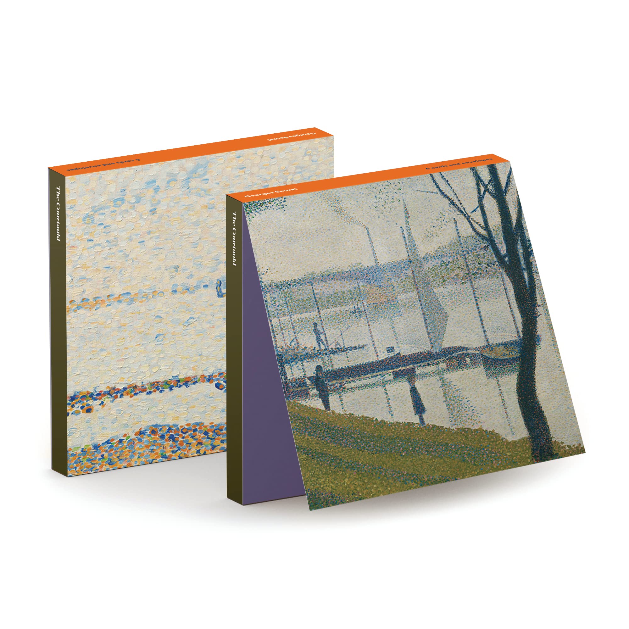 The Courtauld, Georges Seurat Pointillist Landscapes, Set of 6 Blank Greeting Cards, (15x15cm)